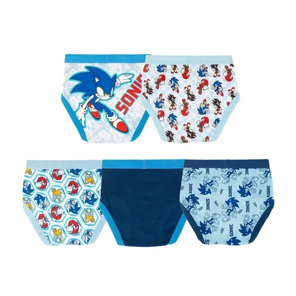Boys Sonic The Hedgehog Cotton Brief Character Underwear, 5-Pack, Size 8